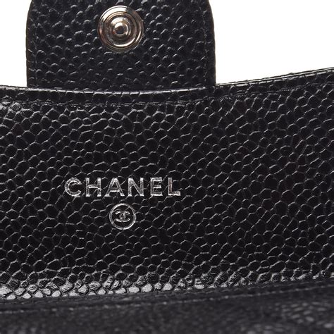 CHANEL Caviar Quilted CC Flap Card Holder Black